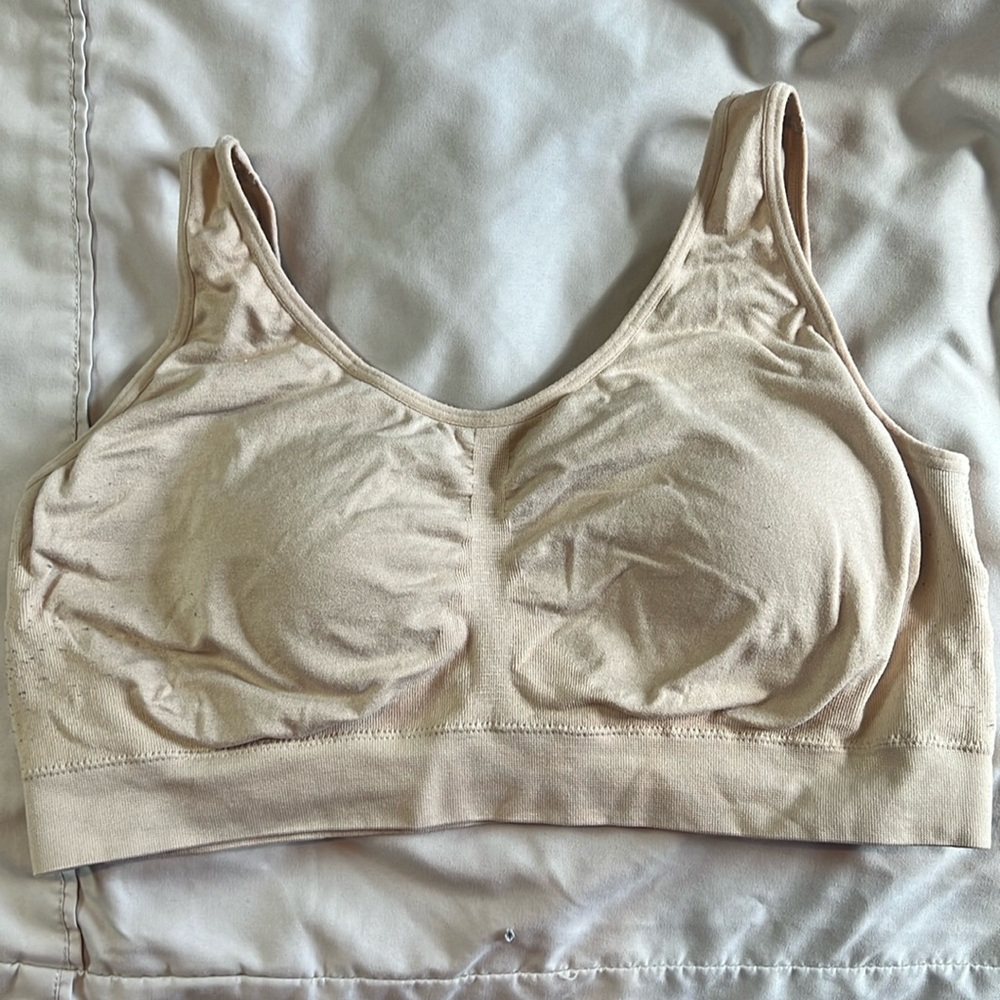 Women's Size XXL Jockey Beige Nylon/Spandex Sleep Bra / Lounge Bra Size XXL